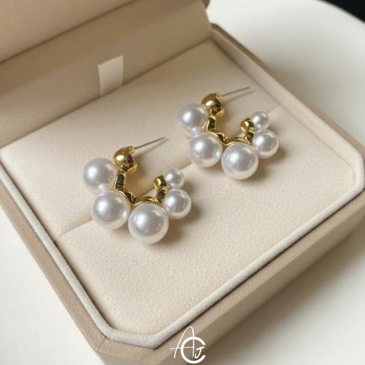 Pretty Pearl Hoop Earrings