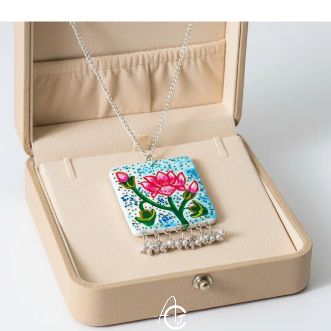 Statement Necklace, Handpainted : Handmade