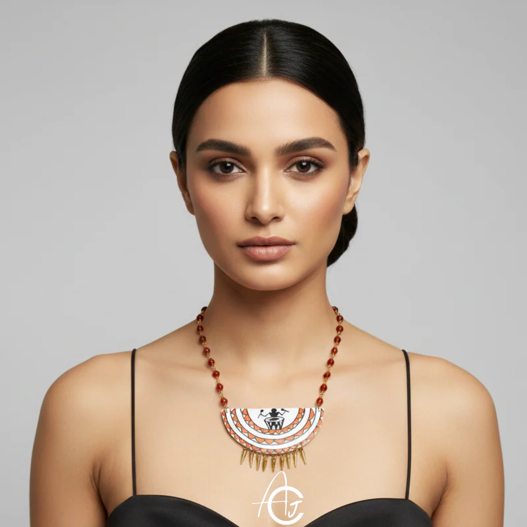 Statement Necklace, Handpainted : Handmade