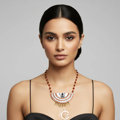 Statement Necklace, Handpainted : Handmade