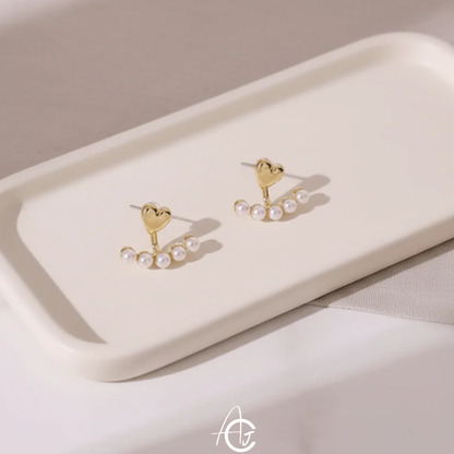 Pearl and Heart Earrings