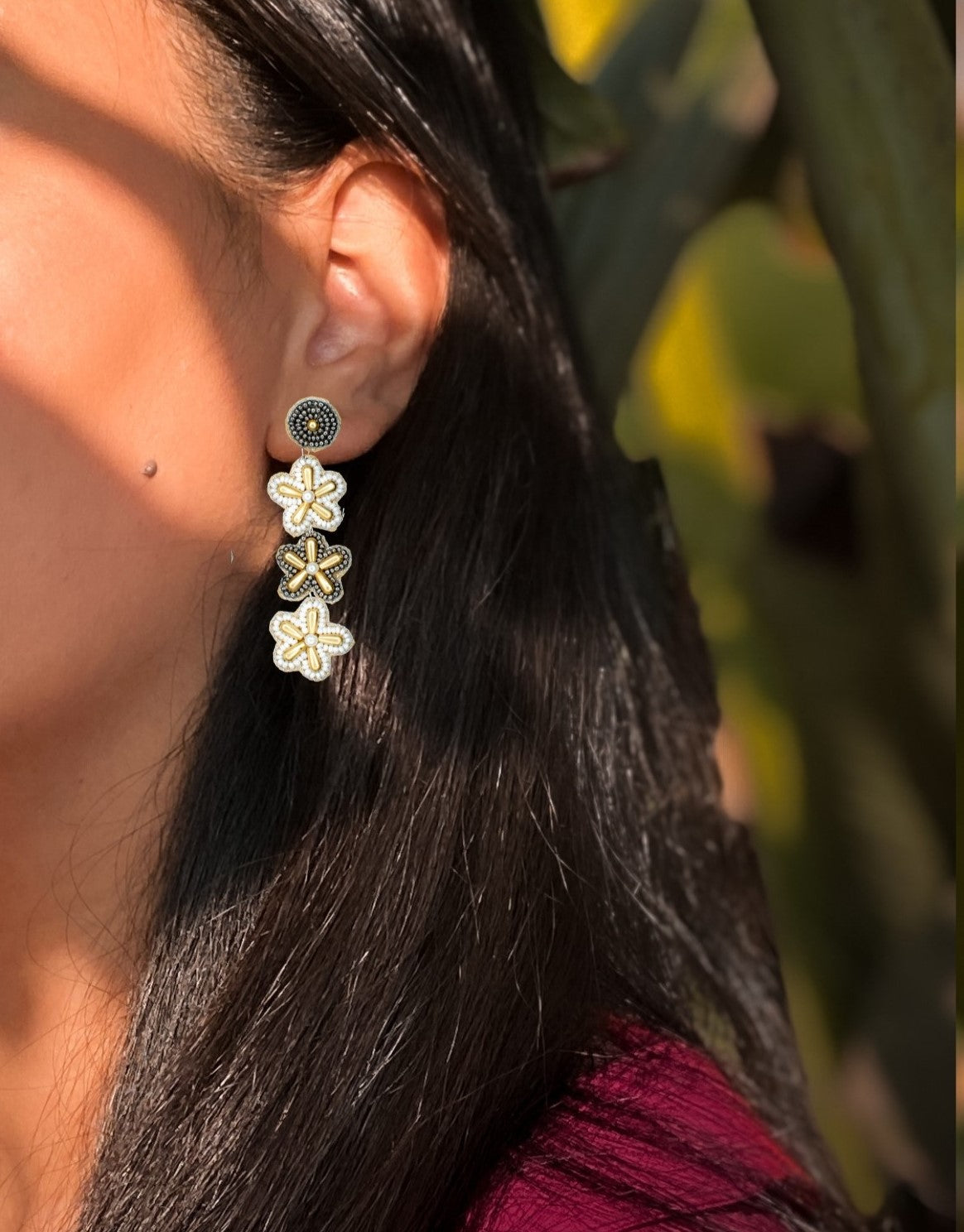 Shreya Embroidered Earrings : Handmade