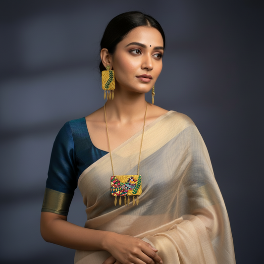 Statement Necklace Set, Handpainted : Handmade