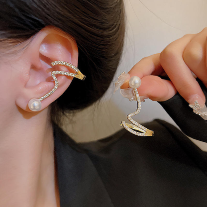 Bling Pearl Earcuffs