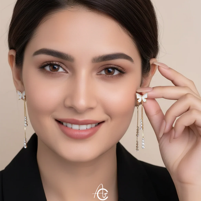 Butterfly Drop Bling Earrings