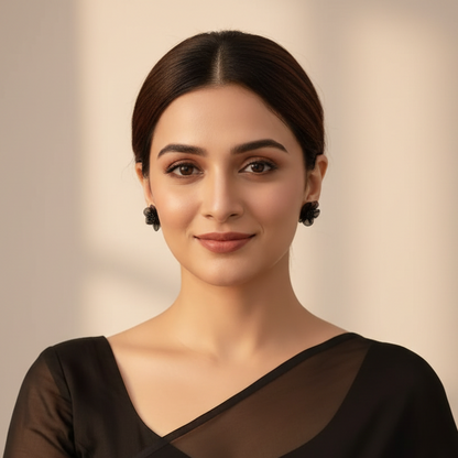 Flower Earrings Black