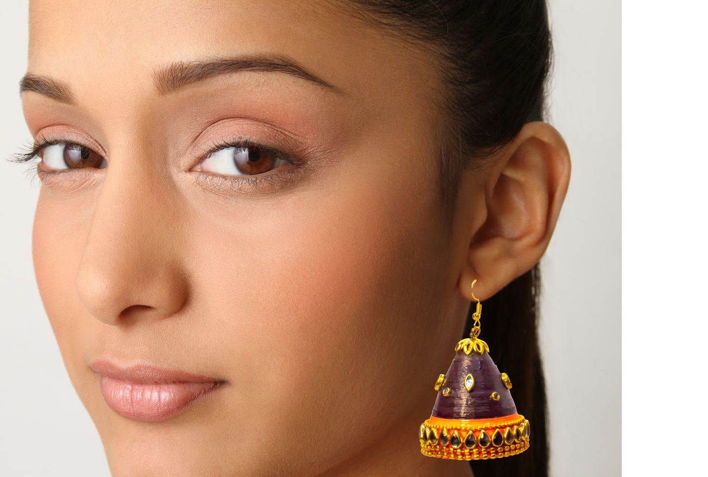 Shalini Big Jhumka Earrings : Handmade