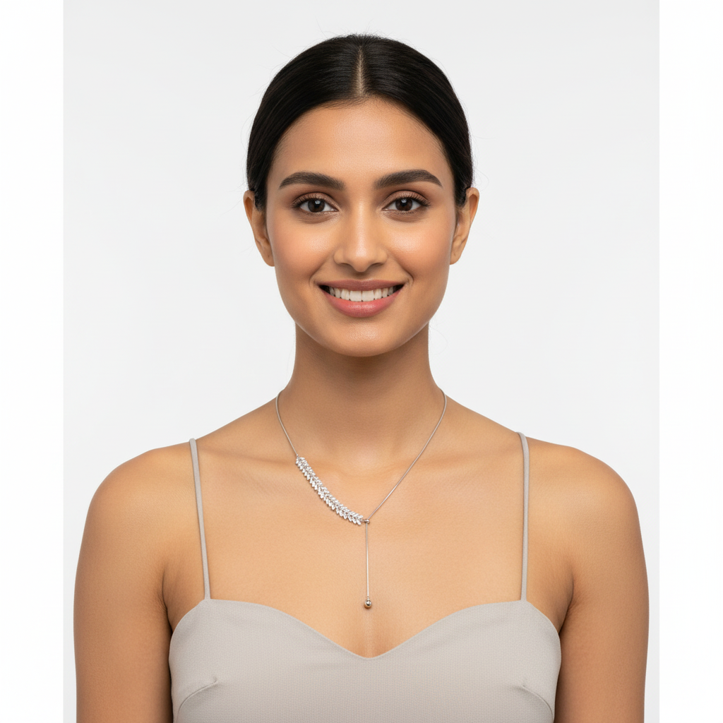 Trendy Crystal Leaves Necklace