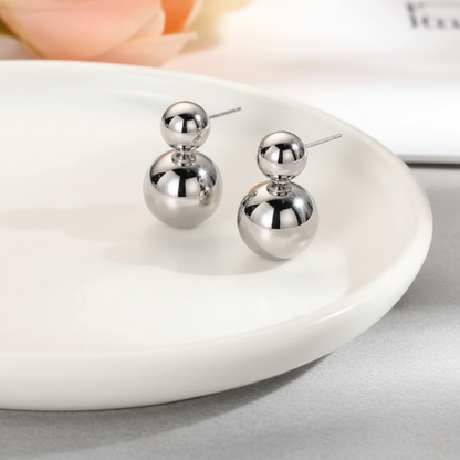 Silver Pearl Big Statement Earrings