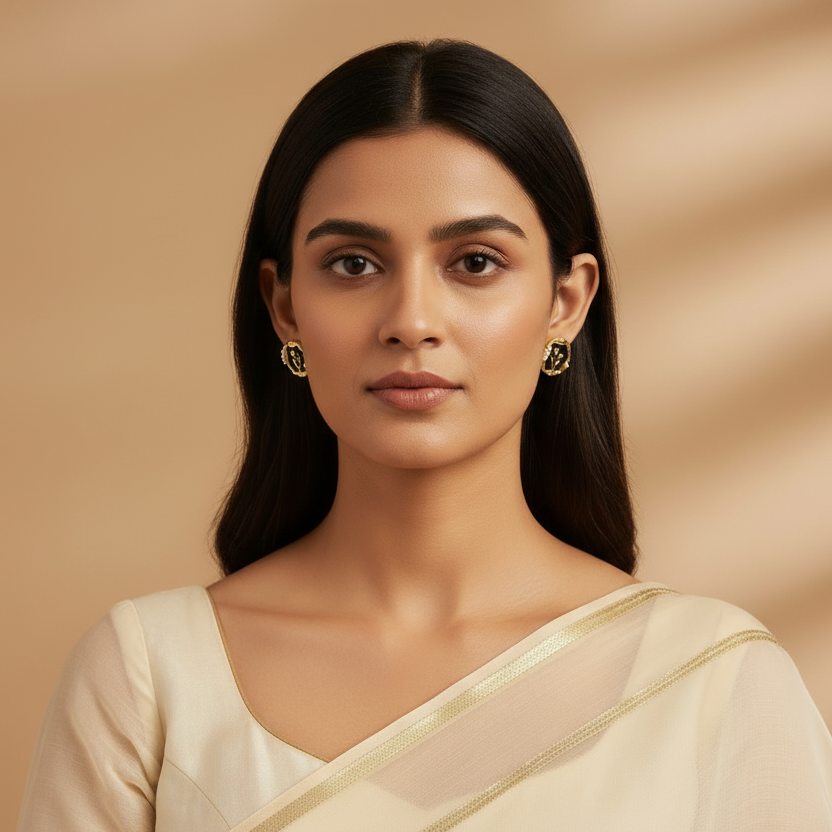 Daisy Studs Black Earring