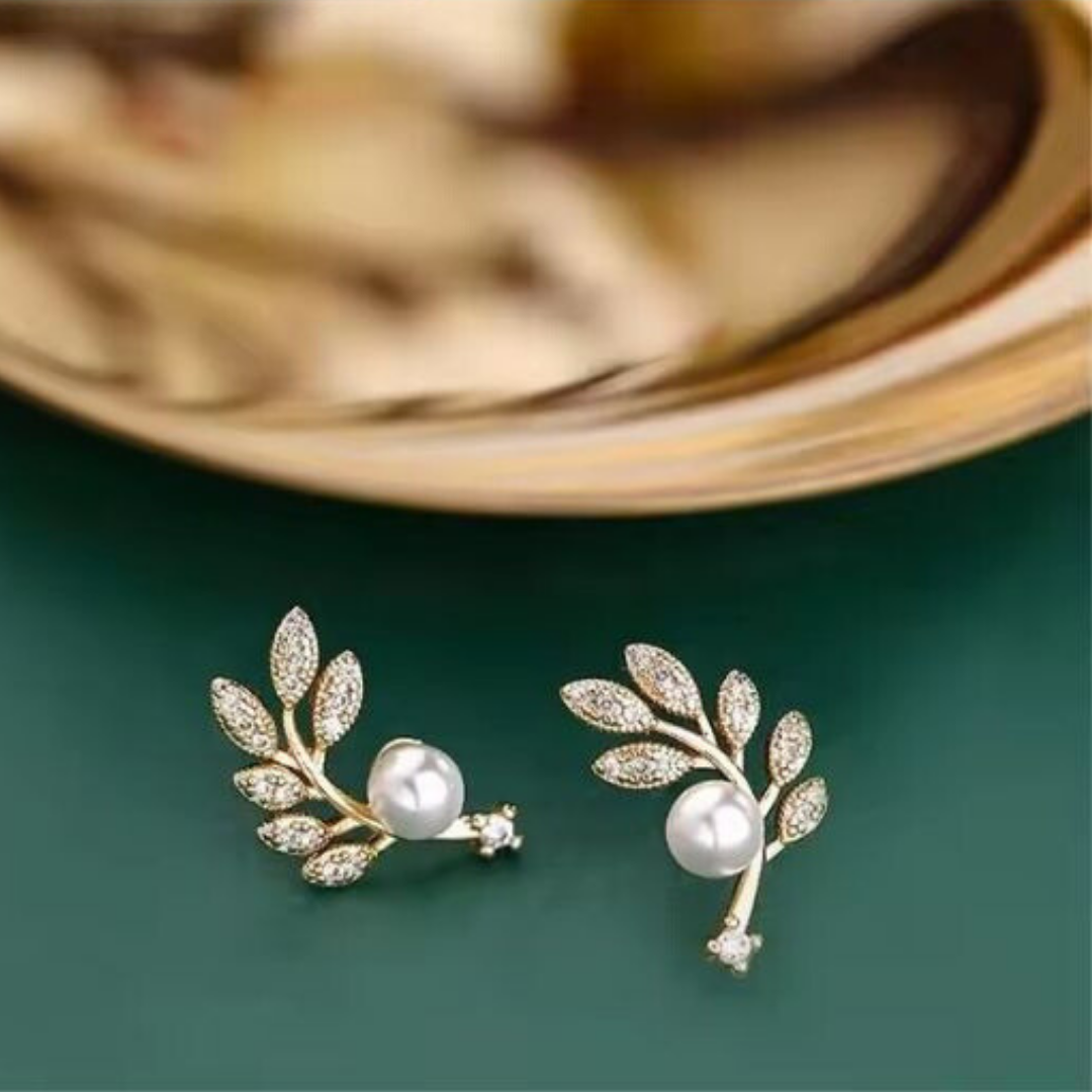 Dazzling Pearl Gold Plated Earrings ArtsCrafted