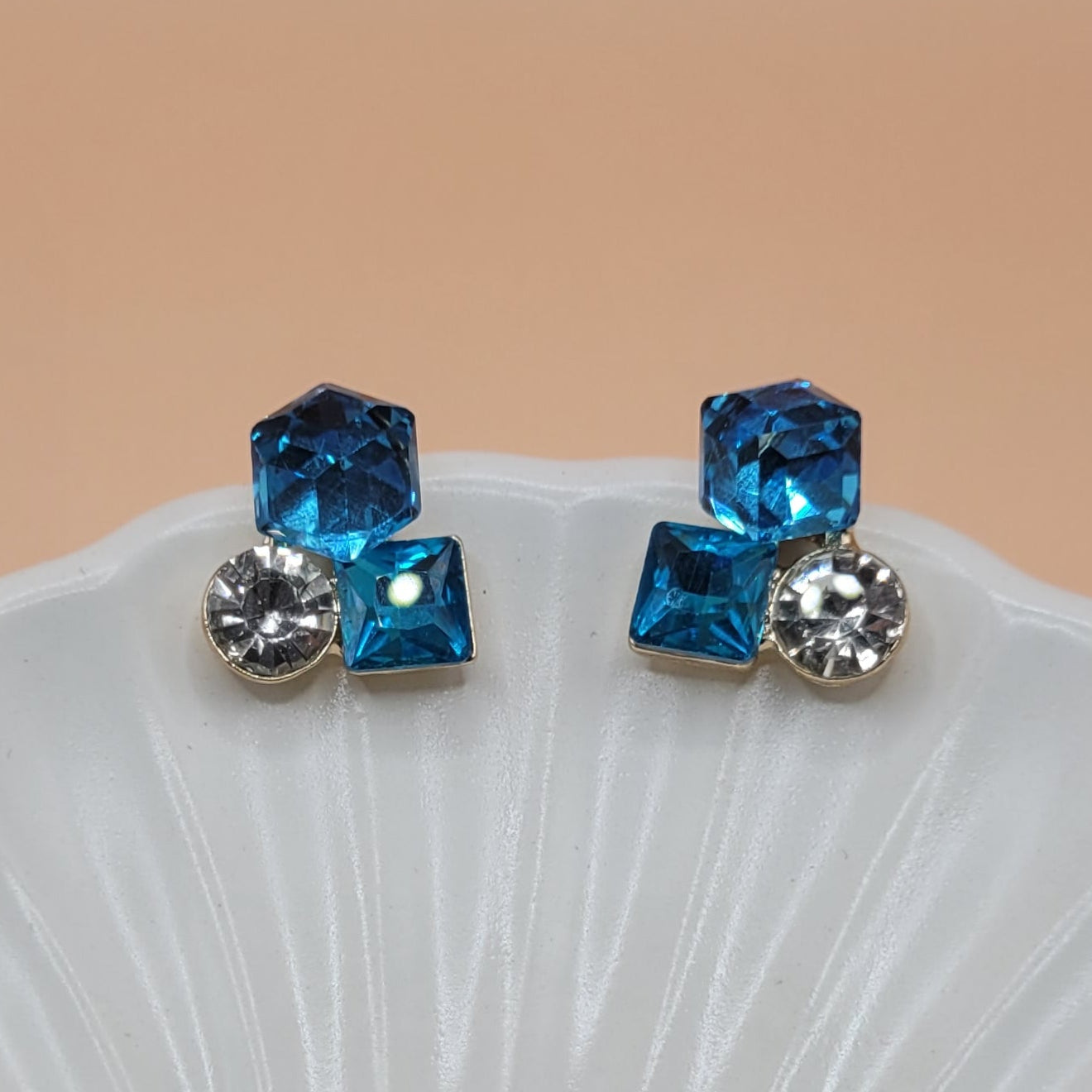 Bling Prism Blue Earrings