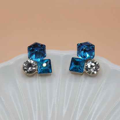 Bling Prism Blue Earrings