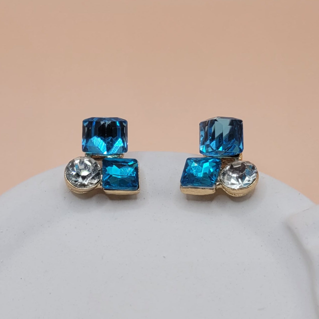 Bling Prism Blue Earrings