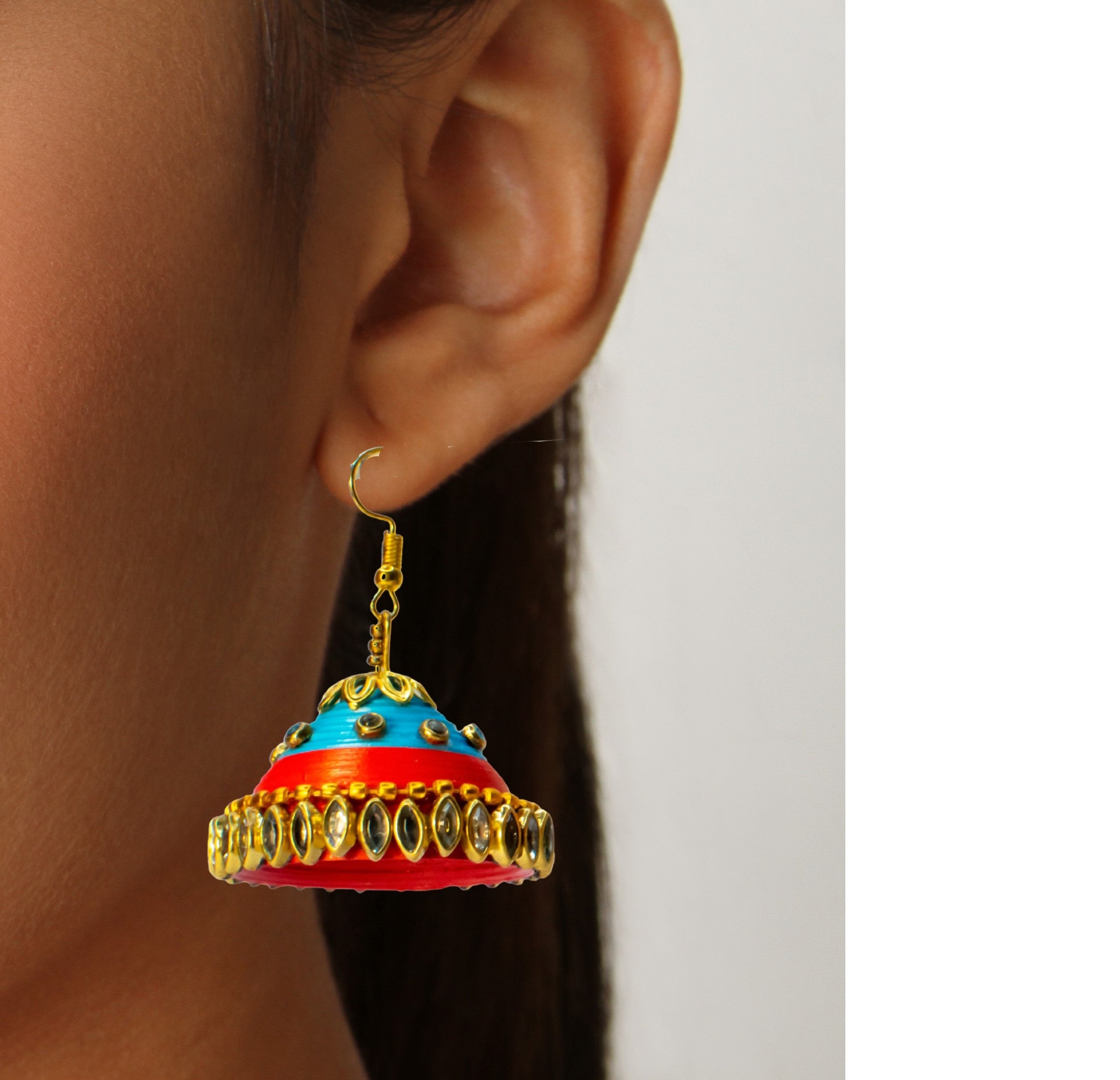 Buy Large Jhumka Earrings Pearl Gold Kundan Studded Danglers Indian  Pakistani Ethnic Jewelry Jewellery Danglers Online in India - Etsy