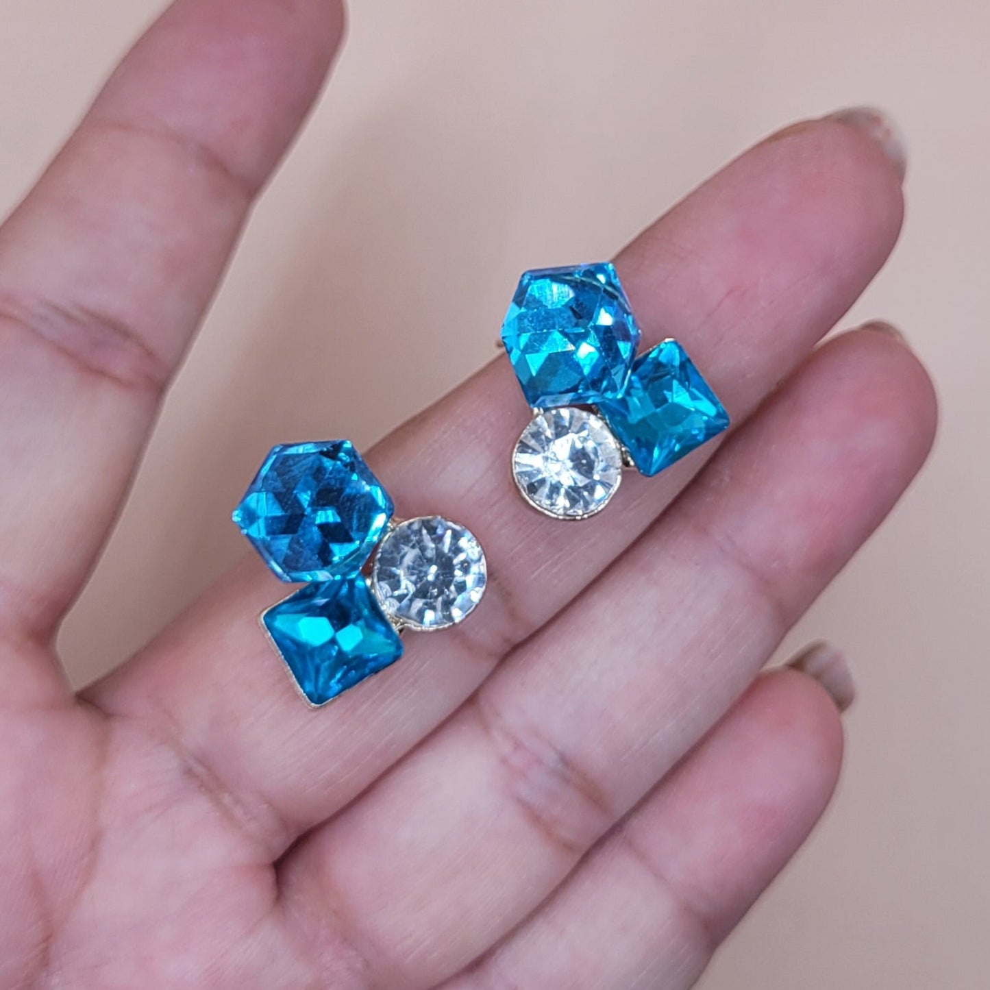 Bling Prism Blue Earrings
