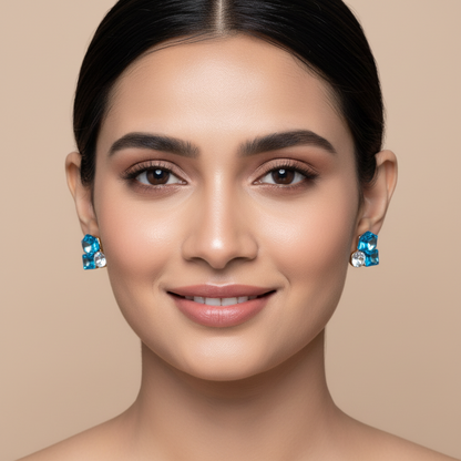 Bling Prism Blue Earrings