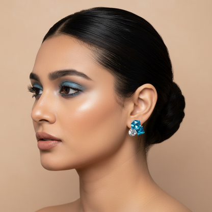 Bling Prism Blue Earrings