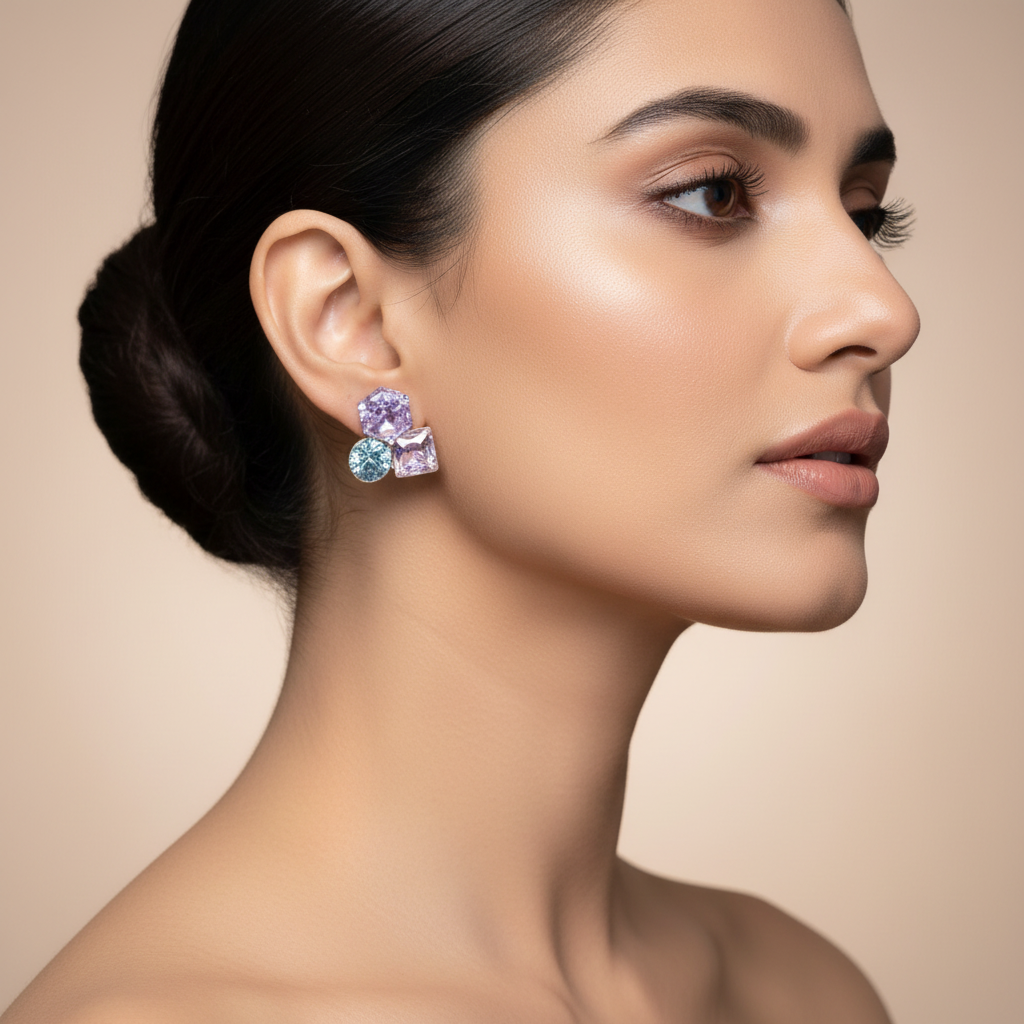 Bling Prism Pink Earrings