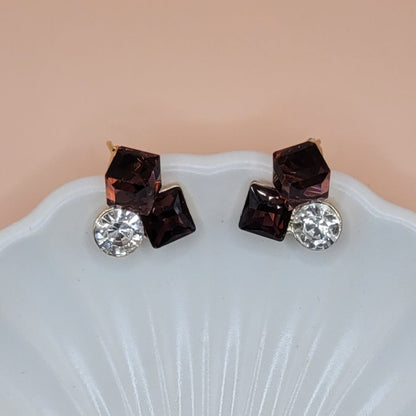 Bling Prism Brown Earrings