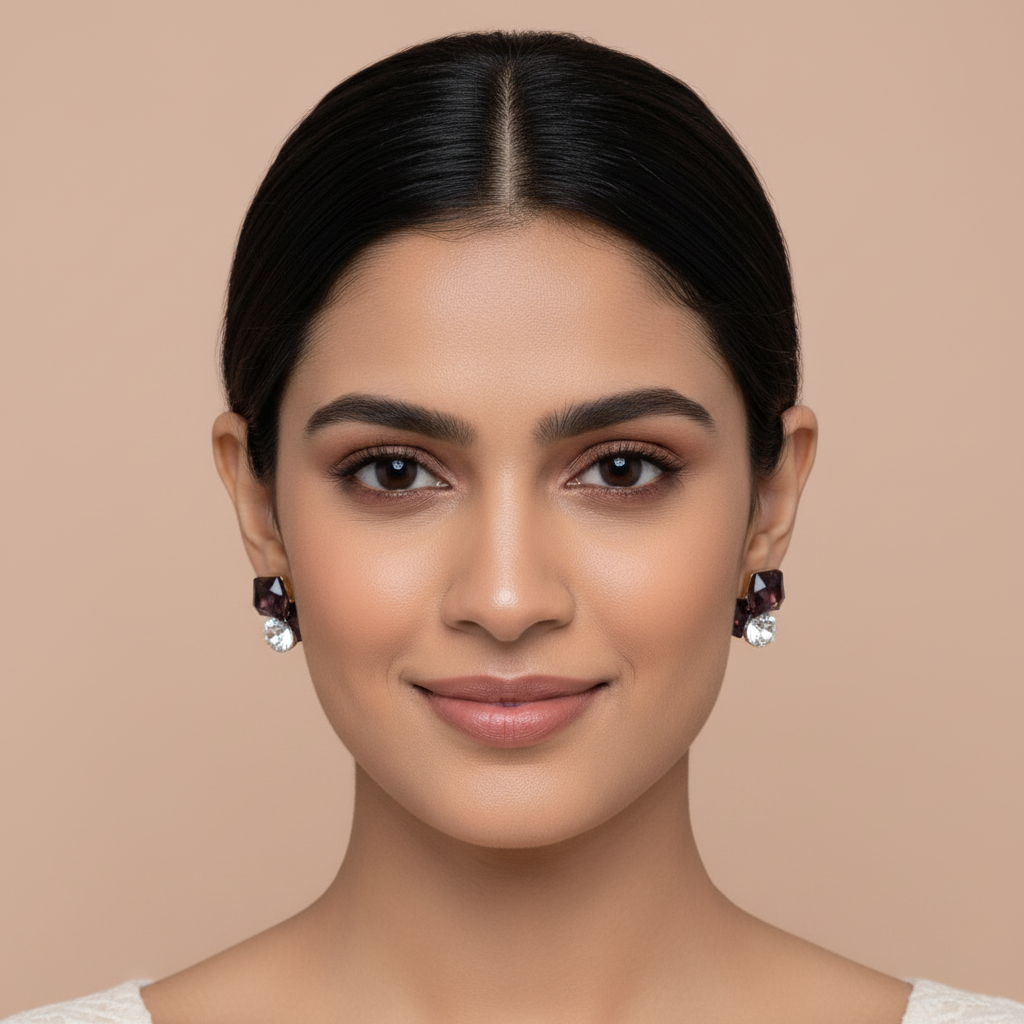 Bling Prism Brown Earrings