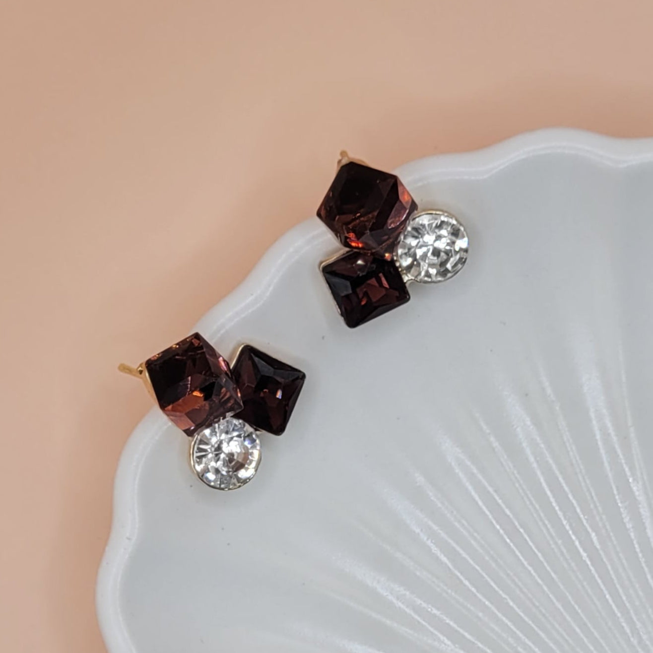 Bling Prism Brown Earrings
