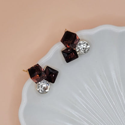 Bling Prism Brown Earrings