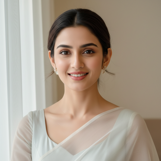 Pearl Bling Floral Earrings