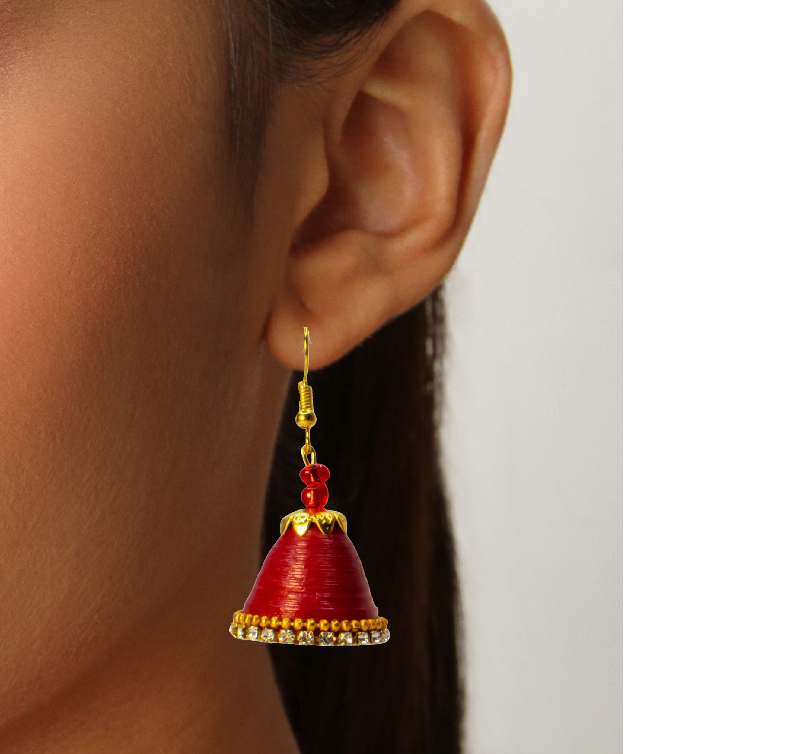 Royal Red Blue and White Kundan Ethnic Jhumka Earrings Punjabi Weddings,  With Meenakari Design, Indian Bollywood Pakistani Designer Jewelry - Etsy