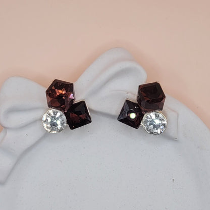 Bling Prism Brown Earrings