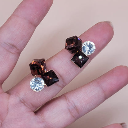Bling Prism Brown Earrings