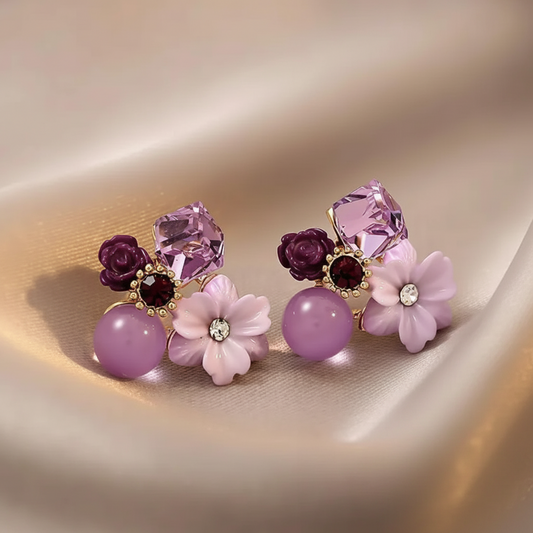 Flower Purple Earrings