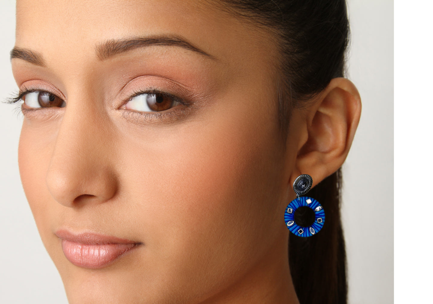 Flora Blue Earrings : Handmade