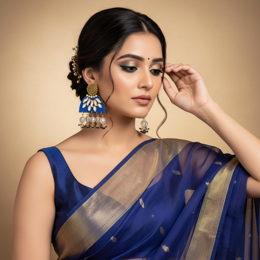 Statement Earrings, Handpainted : Handmade