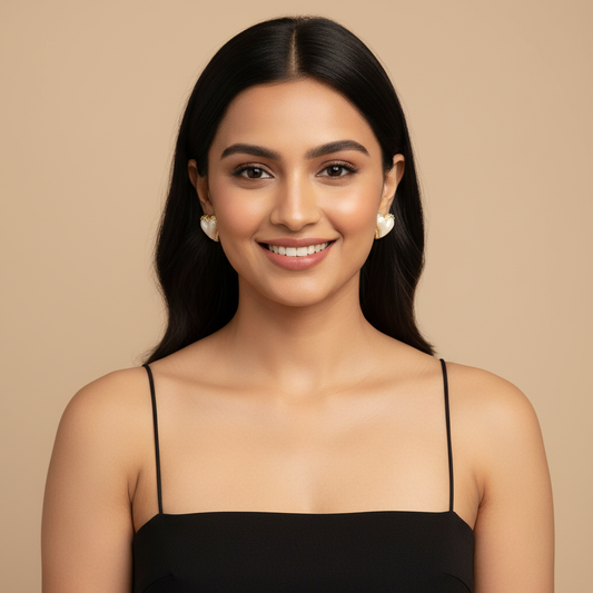 Pearl Heart Earrings