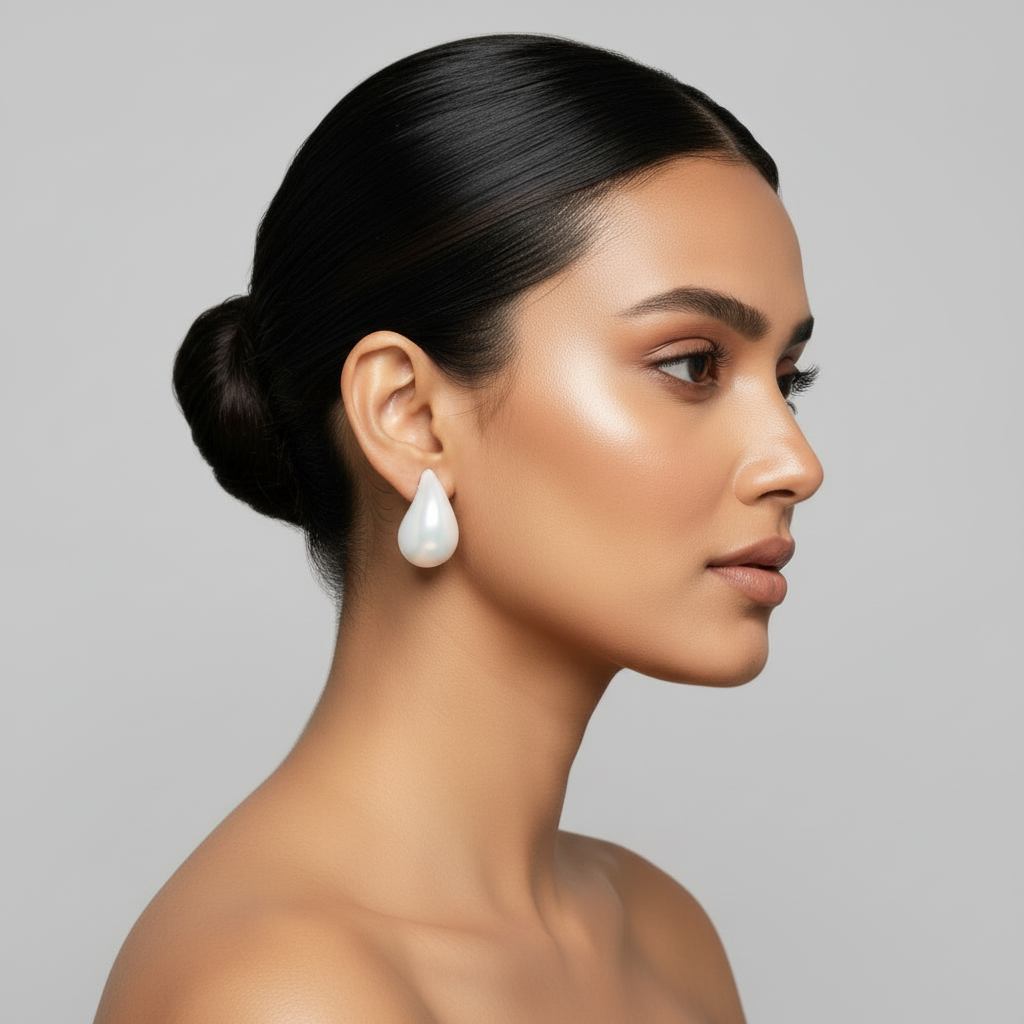 Tear Drop Rainbow Earrings White