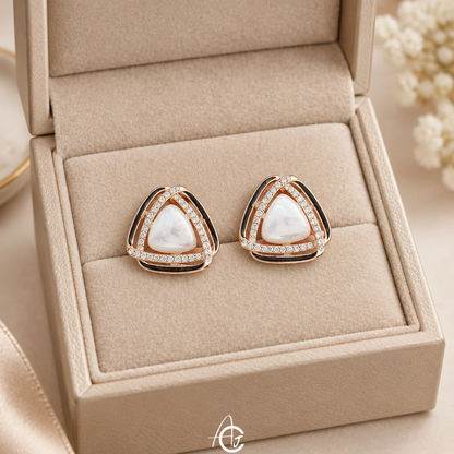 Bling Pearl Enamel Earrings