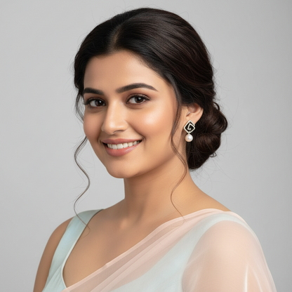 Bling Pearl Drop Earrings