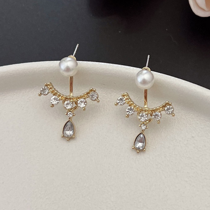 Pearl Bling Statement Earrings