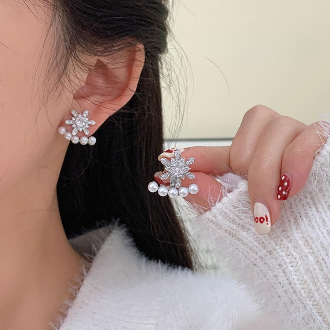 Flower Bling Drop Earrings