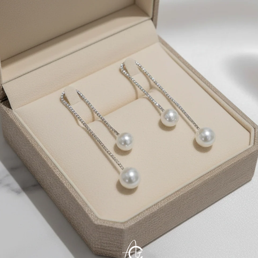 Bling Pearl Statement Earrings