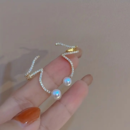 Bling Pearl Earcuffs
