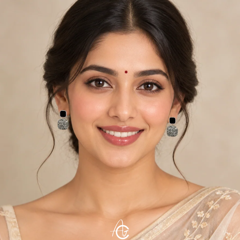 Bling Statement Black Earrings