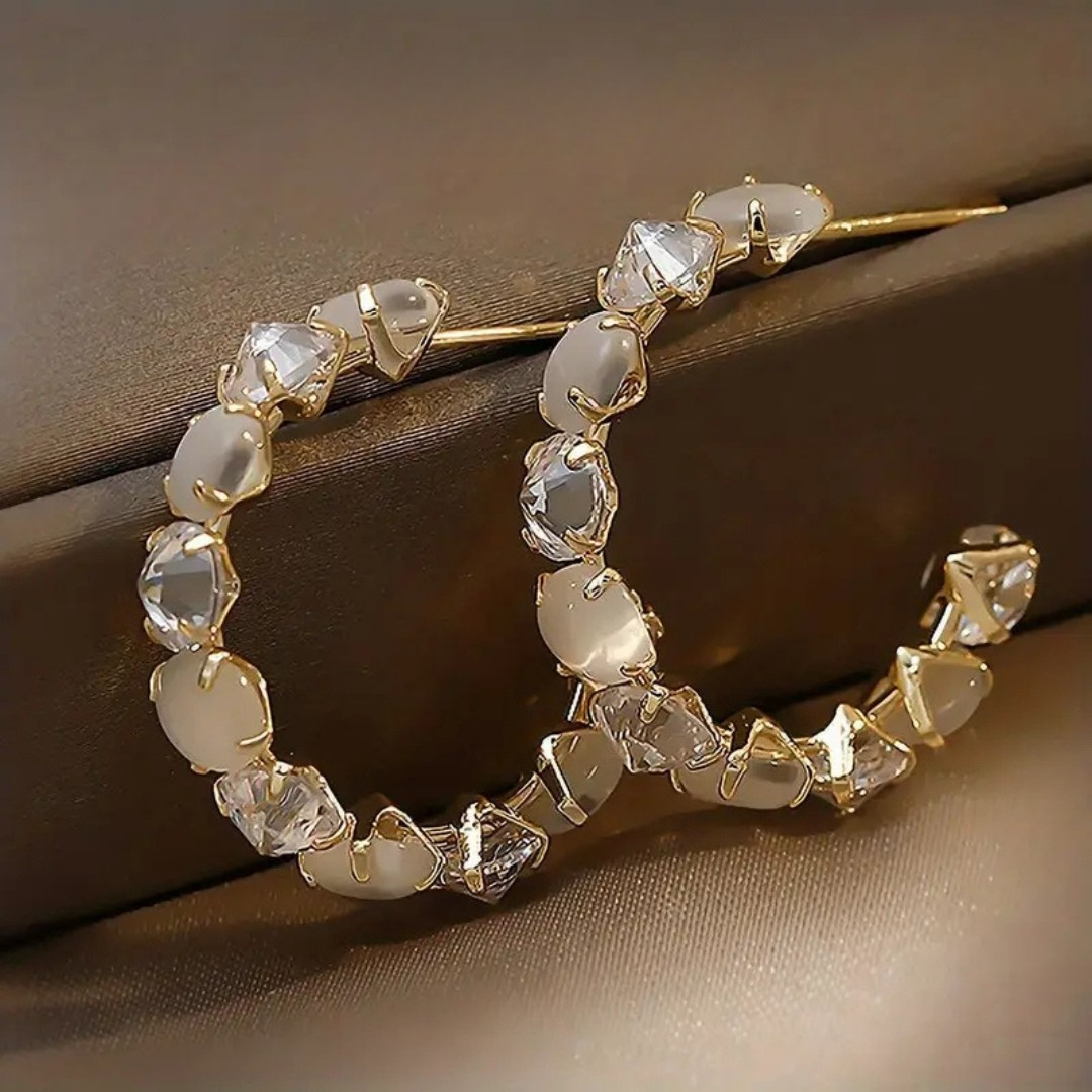 Crystal Statement Hoop Earrings