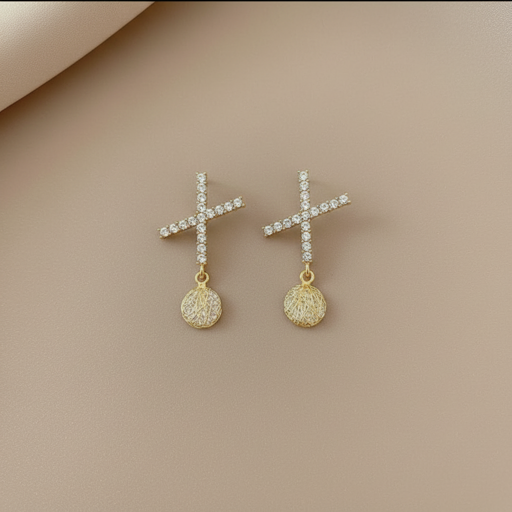 Bling Cross Earrings