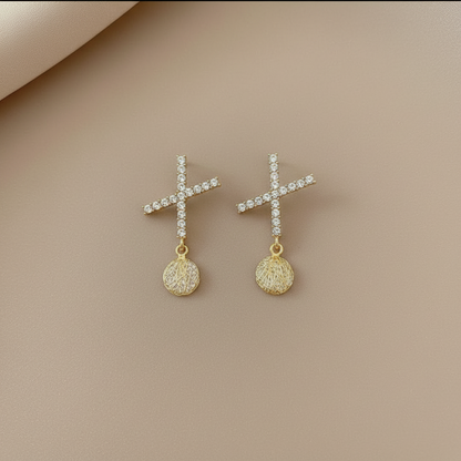 Bling Cross Earrings