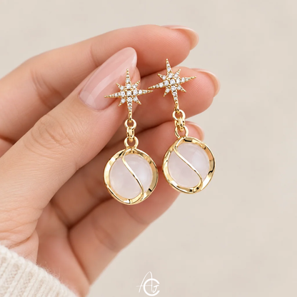 Pretty Crystal Star Earrings