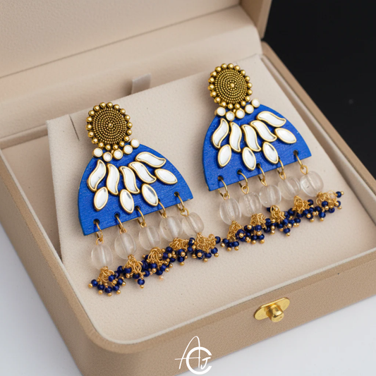 Statement Earrings, Handpainted : Handmade