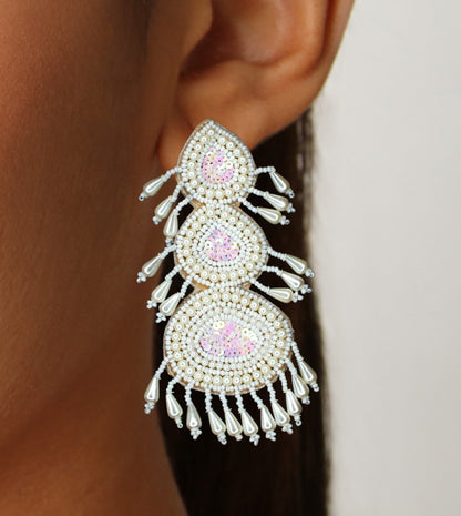 Ratika Embroidered Earrings : Handmade