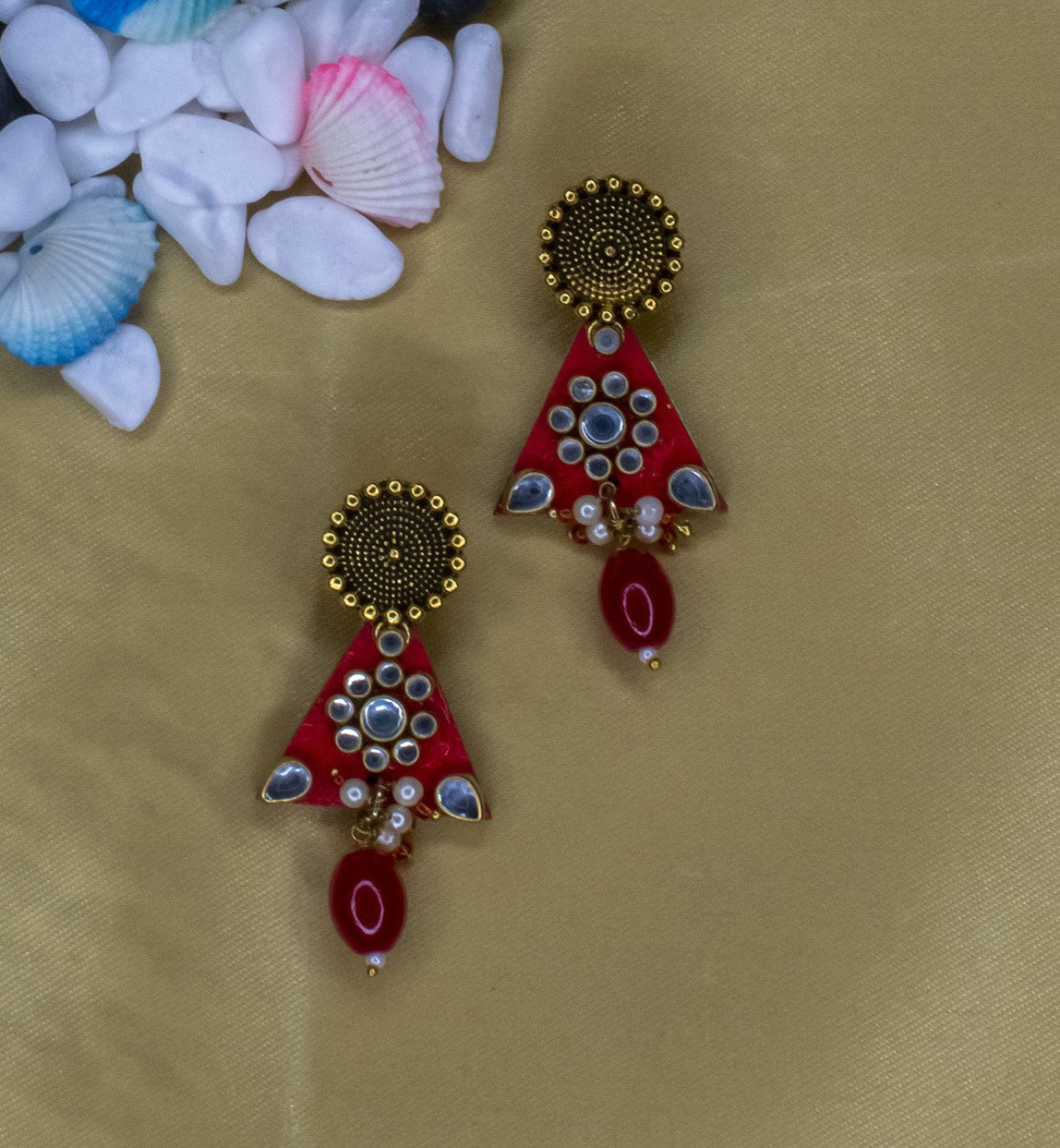 Minerva Earrings, Handpainted : Handmade